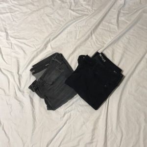 Grey and black jeans